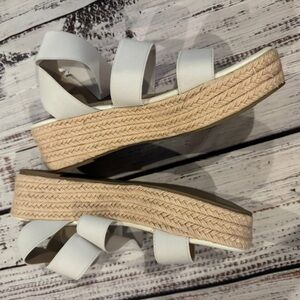 Stylish White Platform Sandals size 10 brand new